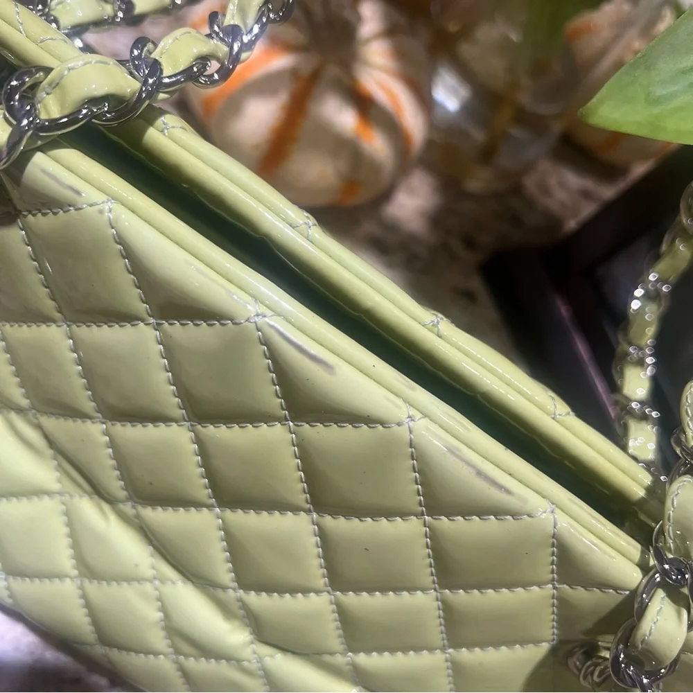 CHANEL Quilted Green Patent Leather Just Mademoiselle Shoulder Bag - Picture 7 of 16